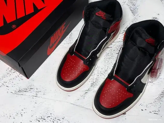 Cheap TB Jordan 1 High 555088-610 Toe Air Retro OG Bred 0423
